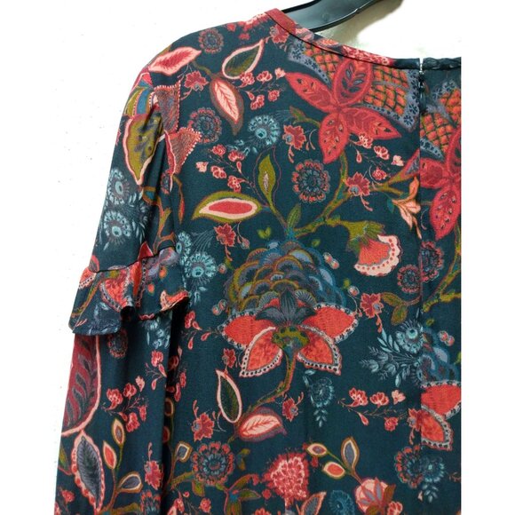 LOFT Women’s Hydrangea Bouquet Floral Ruffle Fit & Flare Dress Size 6 - Picture 6 of 10